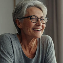 Smiling older man and woman outdoors