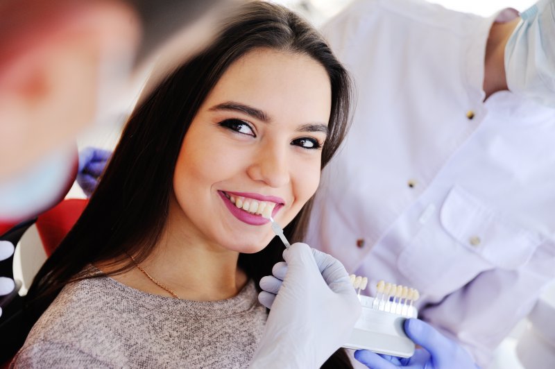 woman undergoing the veneer process in Astoria