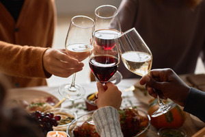 Thanksgiving spread on a table