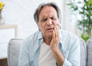 a patient dealing with jaw discomfort